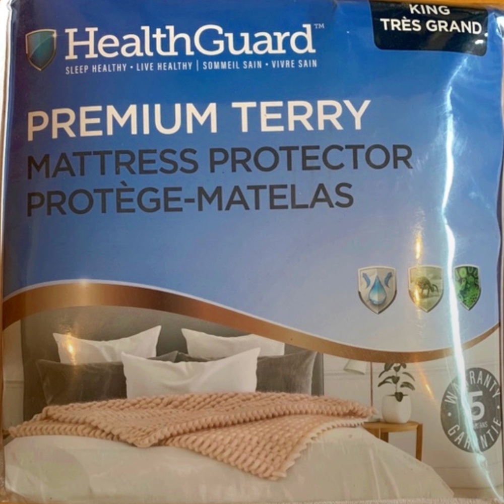 NWT Health Guard Breathable Waterproof Mattress Protector King Size